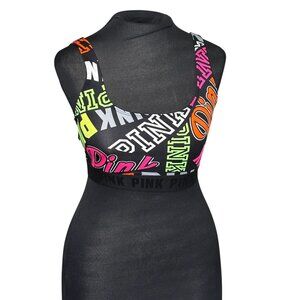 Victorias Secret PINK Ultimate Unlined Sports Bra Neon Print Stretch S/P